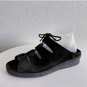 Birkenstock Tatami 270 4280 Women 11 Mens 9 Black Nubuck Laced Slipon Sandals.